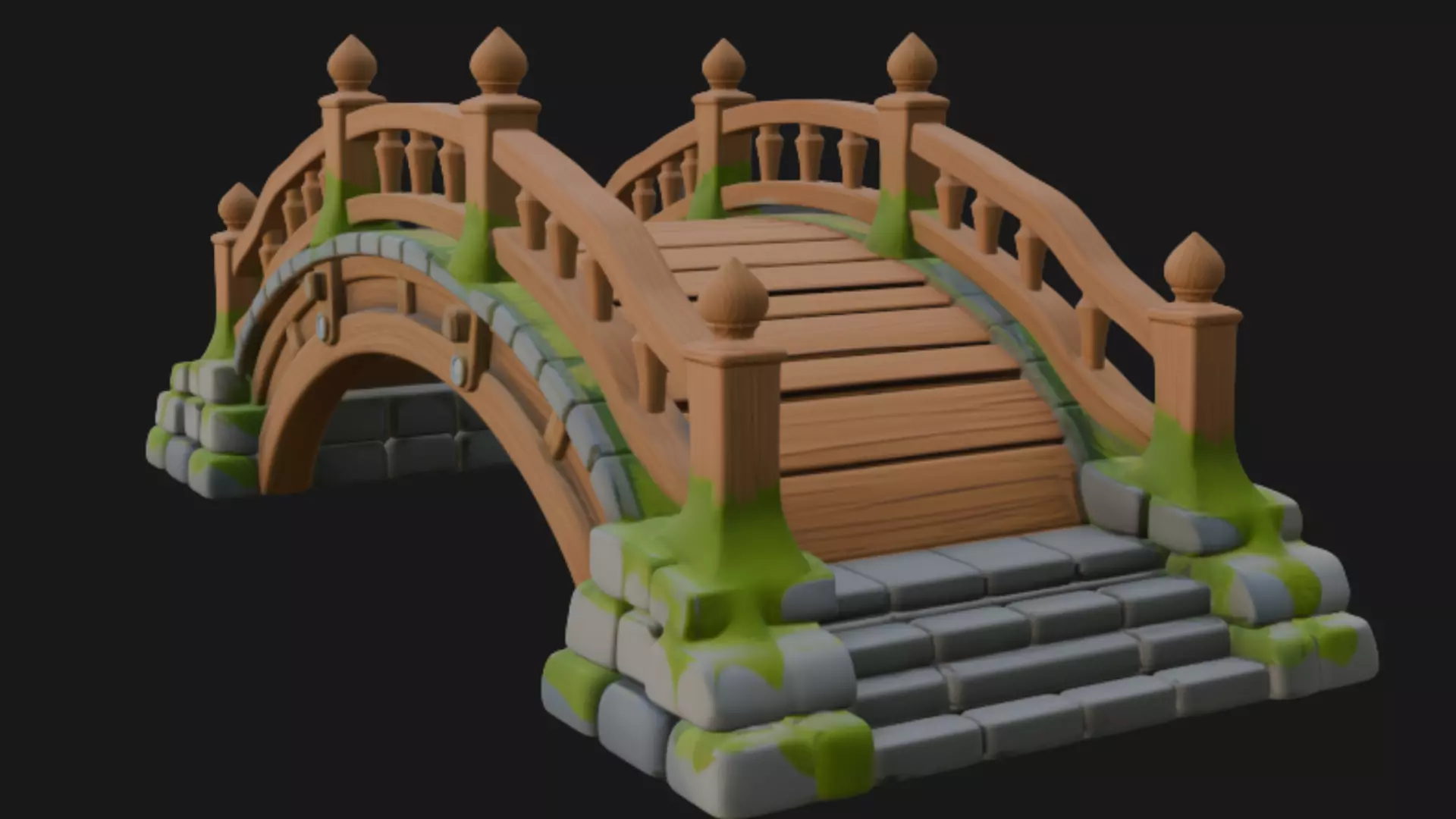 Pixar style 3d Bridge model 3D model_4