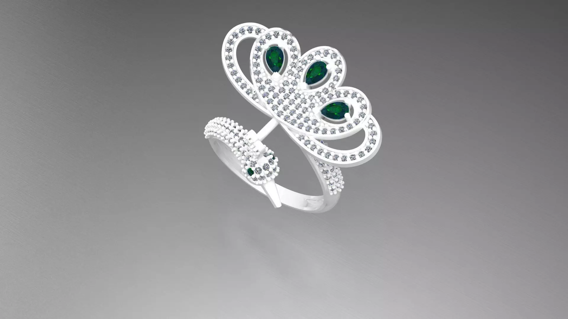 Peacock ring 3D print model_4