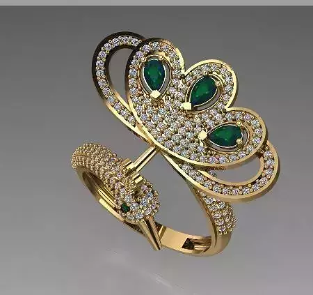 Peacock ring 3D print model