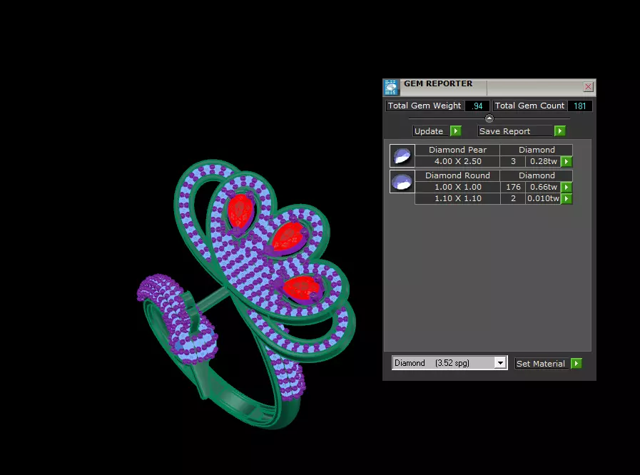 Peacock ring 3D print model_8