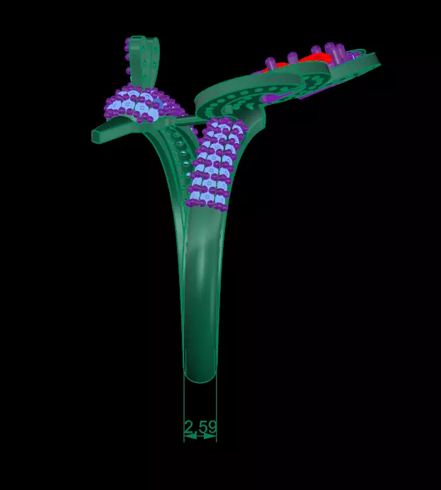 Peacock ring 3D print model_7