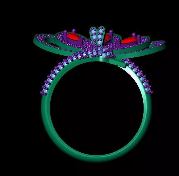Peacock ring 3D print model_5
