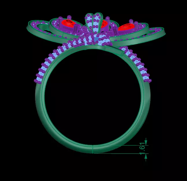 Peacock ring 3D print model_6