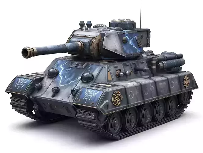 Thunder Strike Siege Tank 3D Model Mystical War Machine Low-poly 3D model