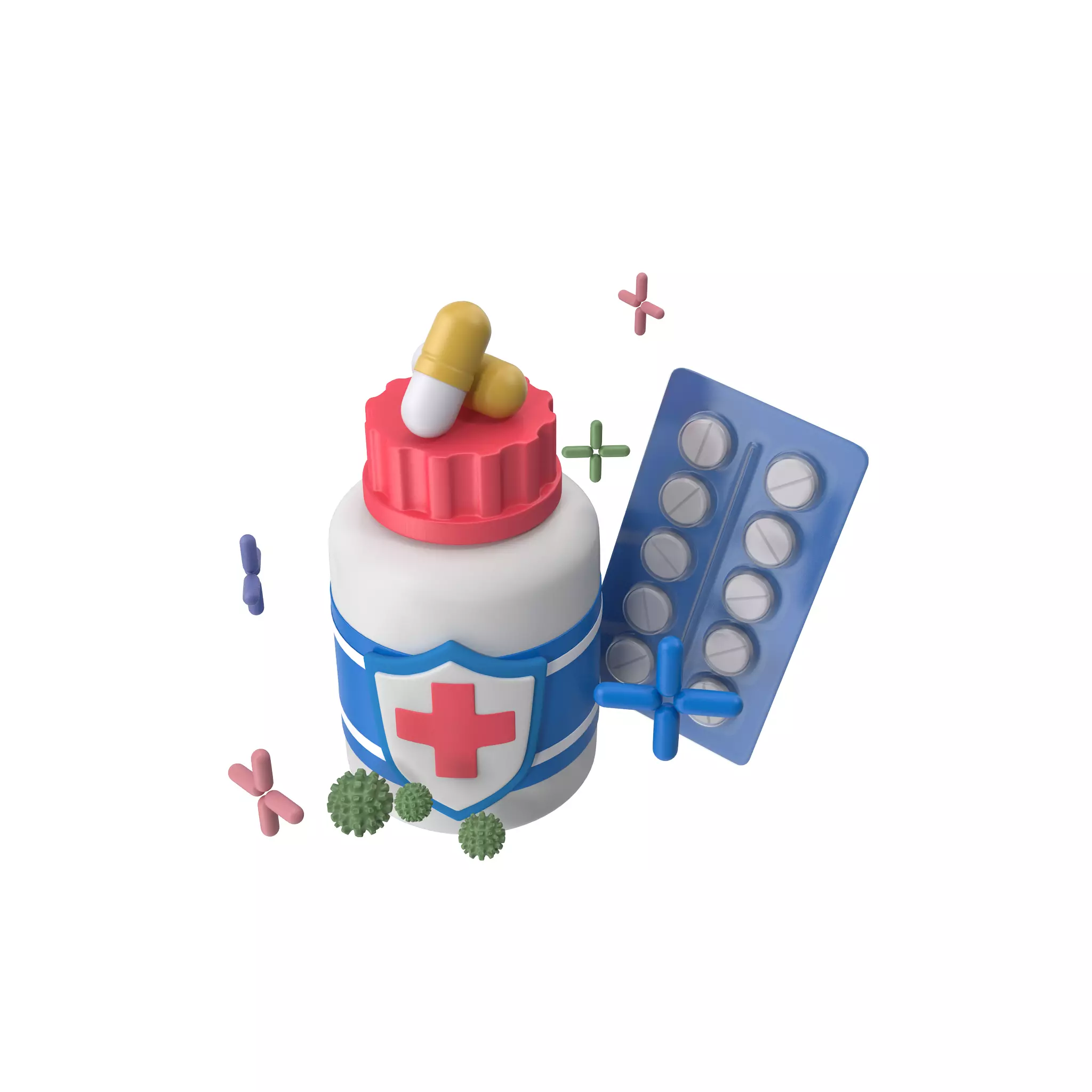 Bottle with Medicine 3D model_2