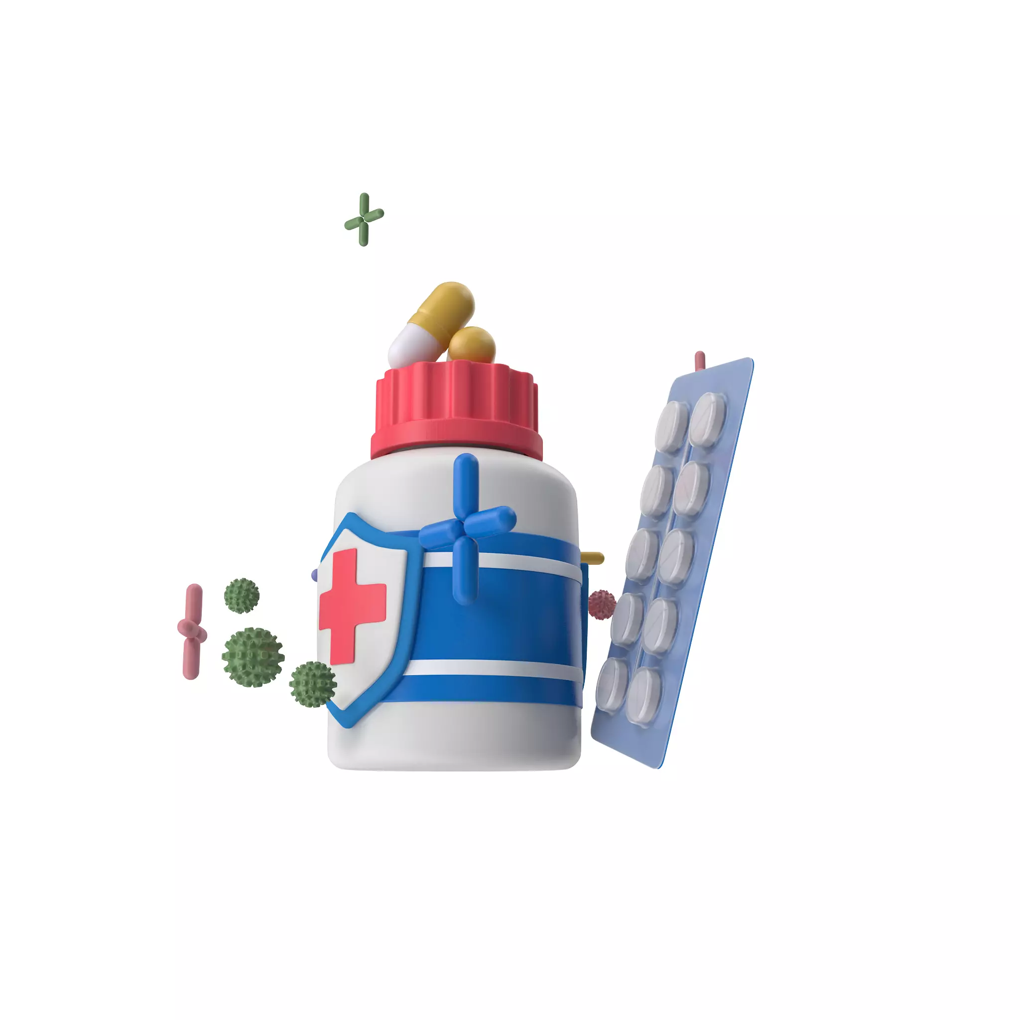 Bottle with Medicine 3D model_1