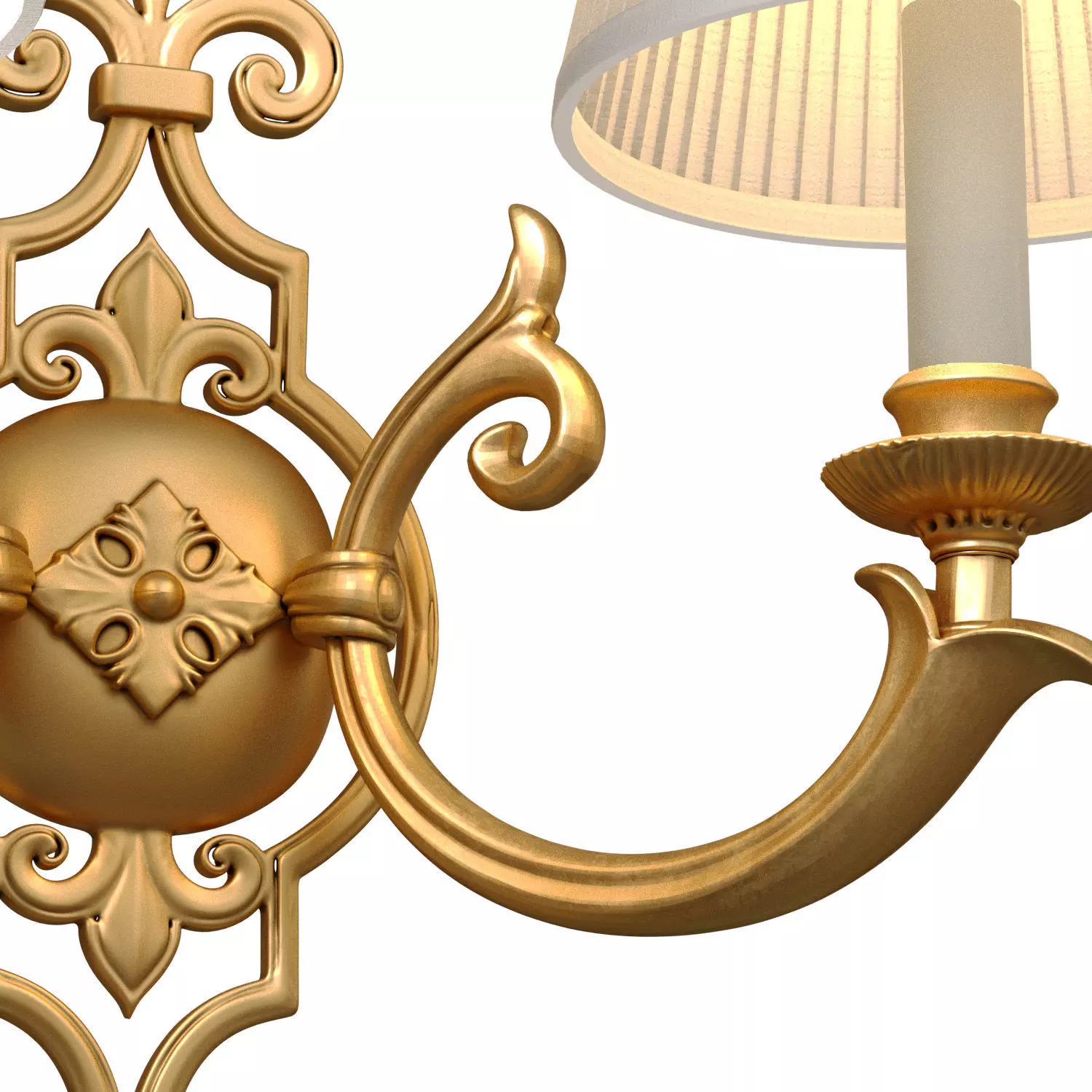 Brass Vintage Double Wall Light Sconce Cellini in Classic style 3D model_2