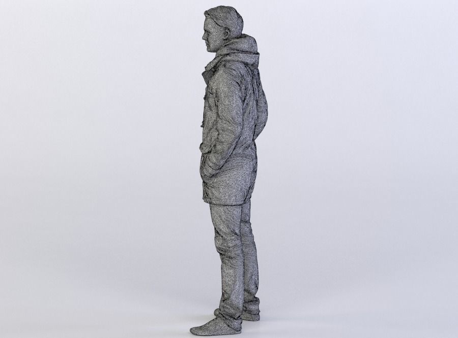 Joscha 0153 Man in a jacket, arms in pockets 3D model_5