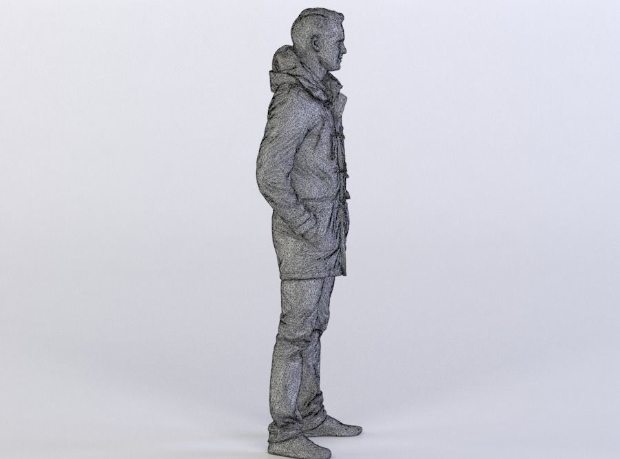 Joscha 0153 Man in a jacket, arms in pockets 3D model_7