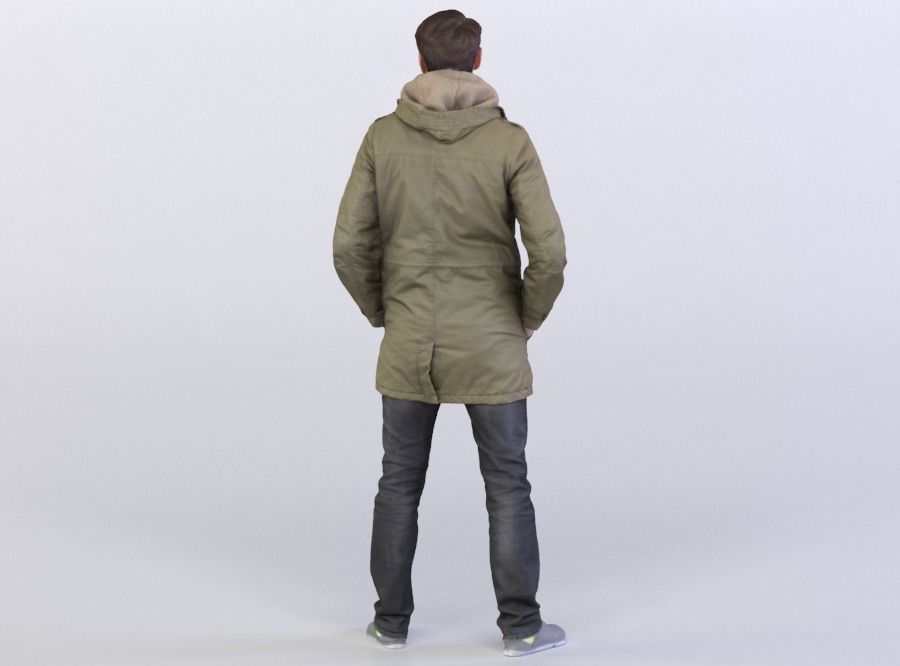 Joscha 0153 Man in a jacket, arms in pockets 3D model_2
