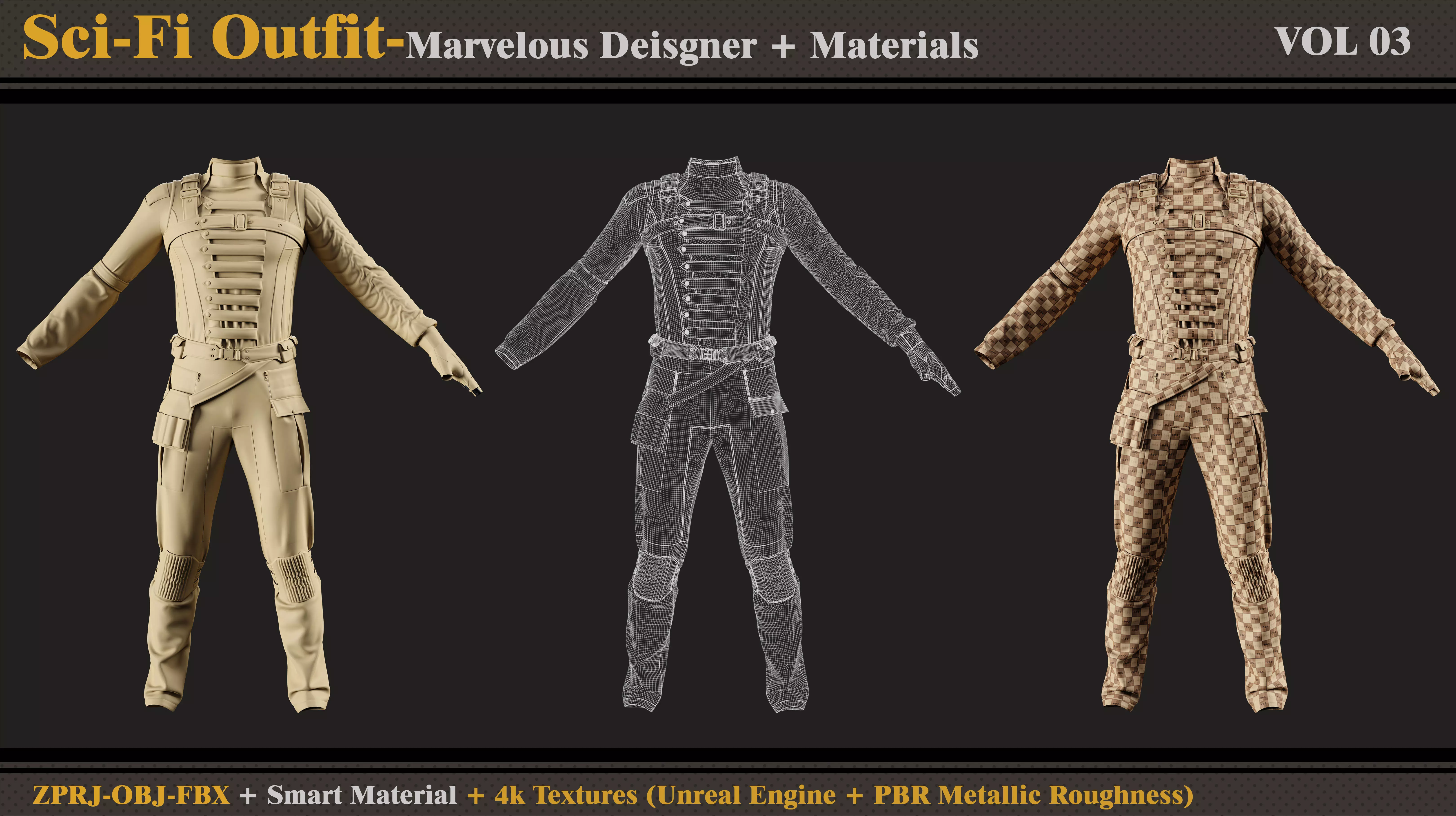 Sci-Fi Outfit-MD-Clo3d-Smart Material-Textures-OBJ-FBX  3D model_3