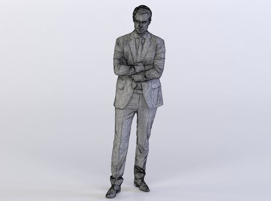 Joscha 0121 Man in a suit, arms folded 3D model_4