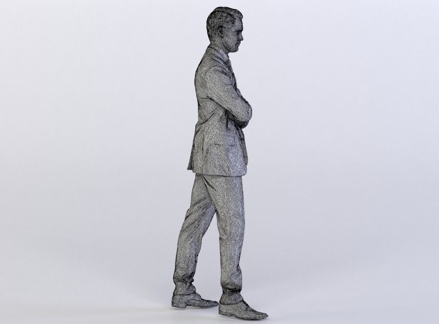 Joscha 0121 Man in a suit, arms folded 3D model_7