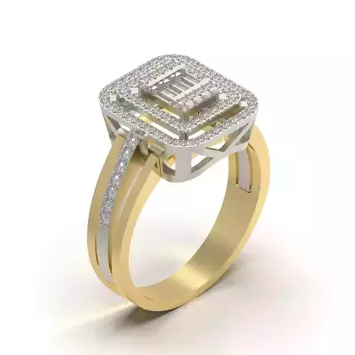 Delicate Light Jewelry Ring Two Tone