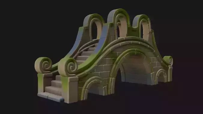 Realistic Old Bridge 3D Model 3D model
