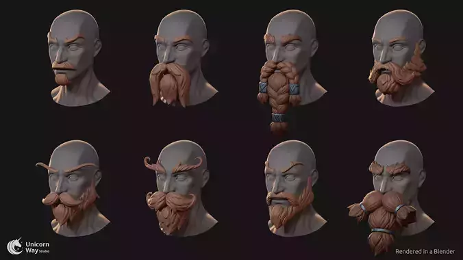 Stylized Beard and Mustaches Pack
