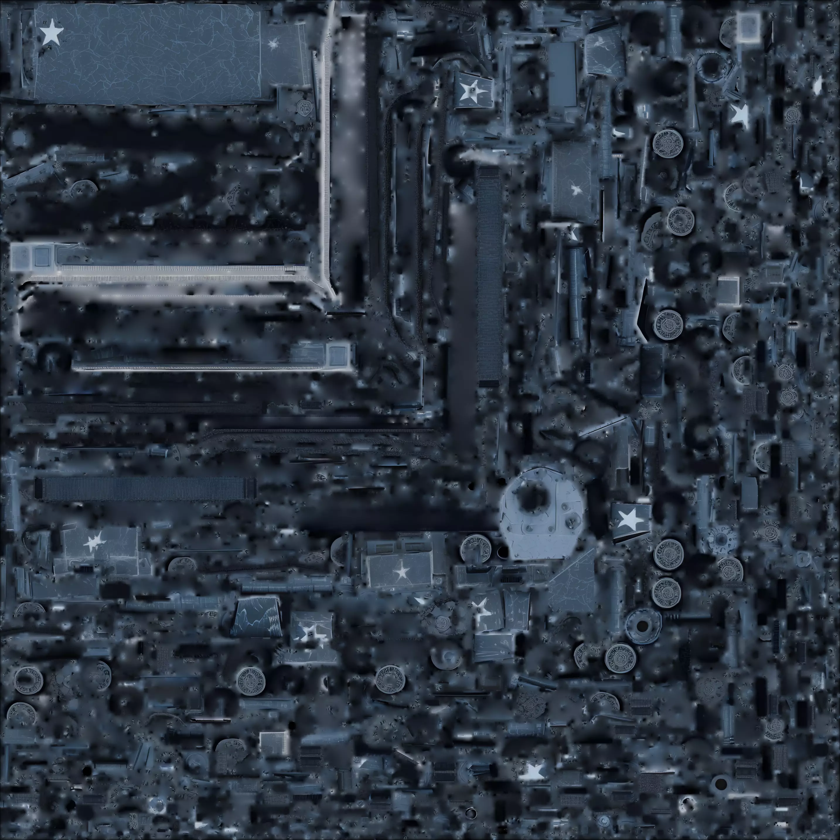 Cracked Star Tank 3D Model SciFi Military Vehicle Low-poly 3D model_1