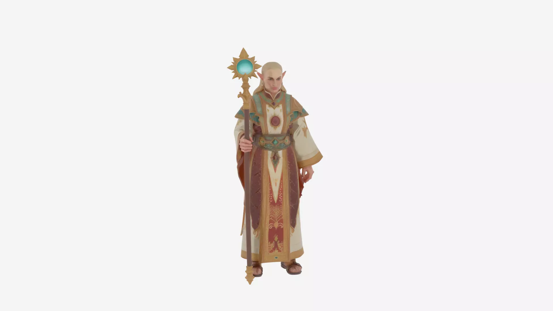 Highly Detailed Serene Regal Blood Elf Priest 3D Model World 3D model_0