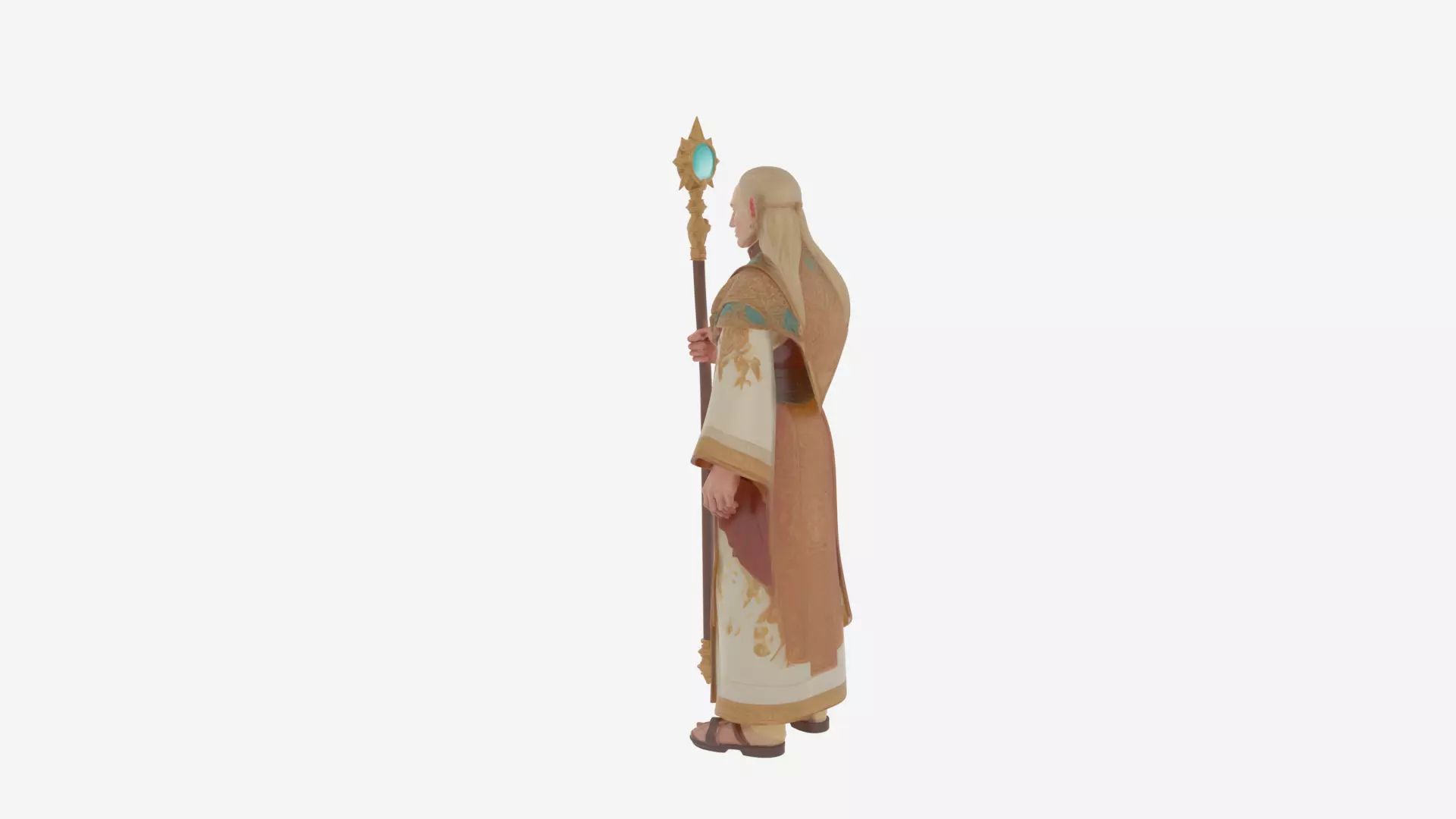 Highly Detailed Serene Regal Blood Elf Priest 3D Model World 3D model_4