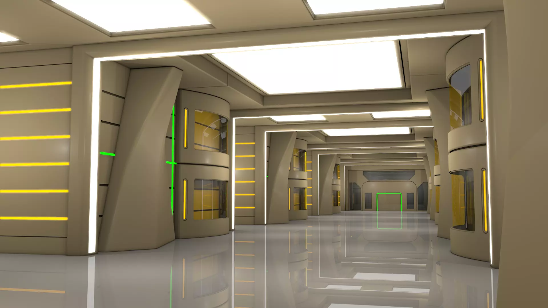 Sci Fi Interior Walkway 3D model_1