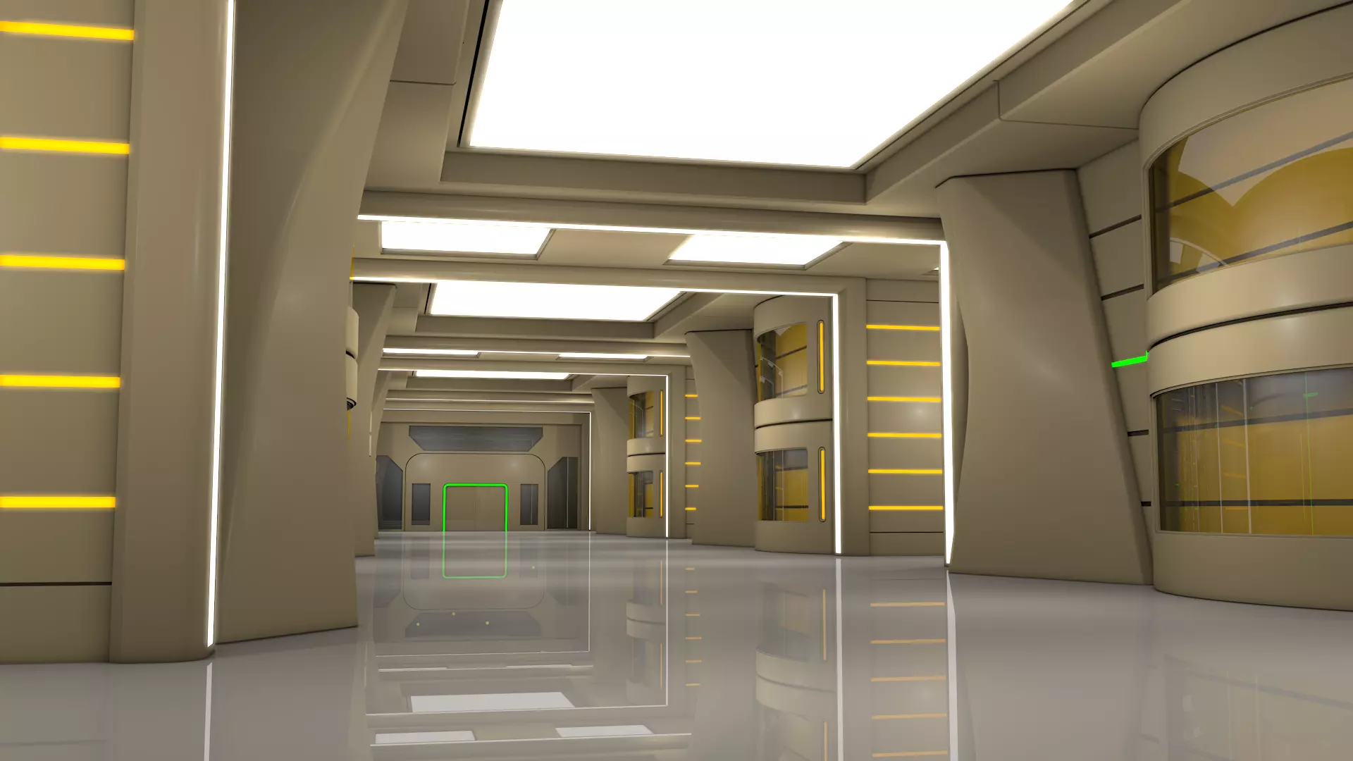 Sci Fi Interior Walkway 3D model_2