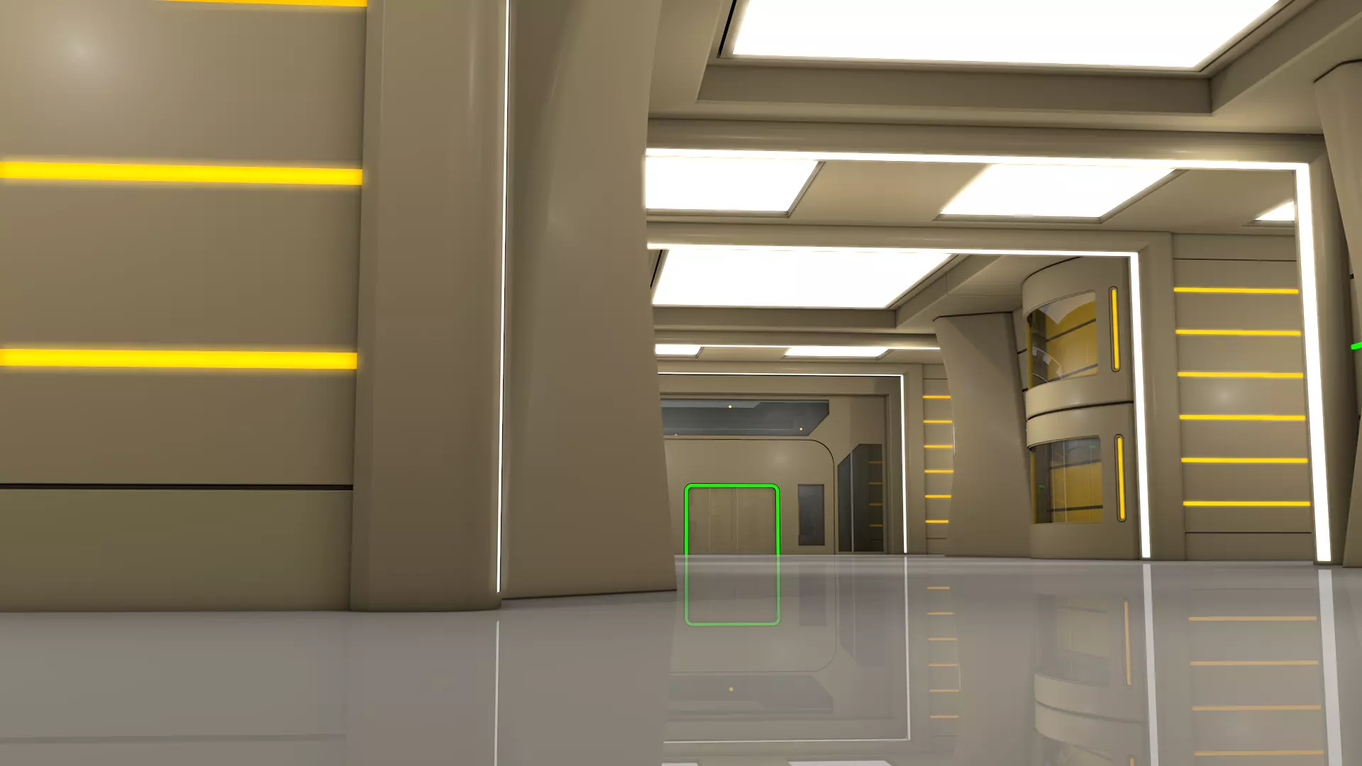 Sci Fi Interior Walkway 3D model_3