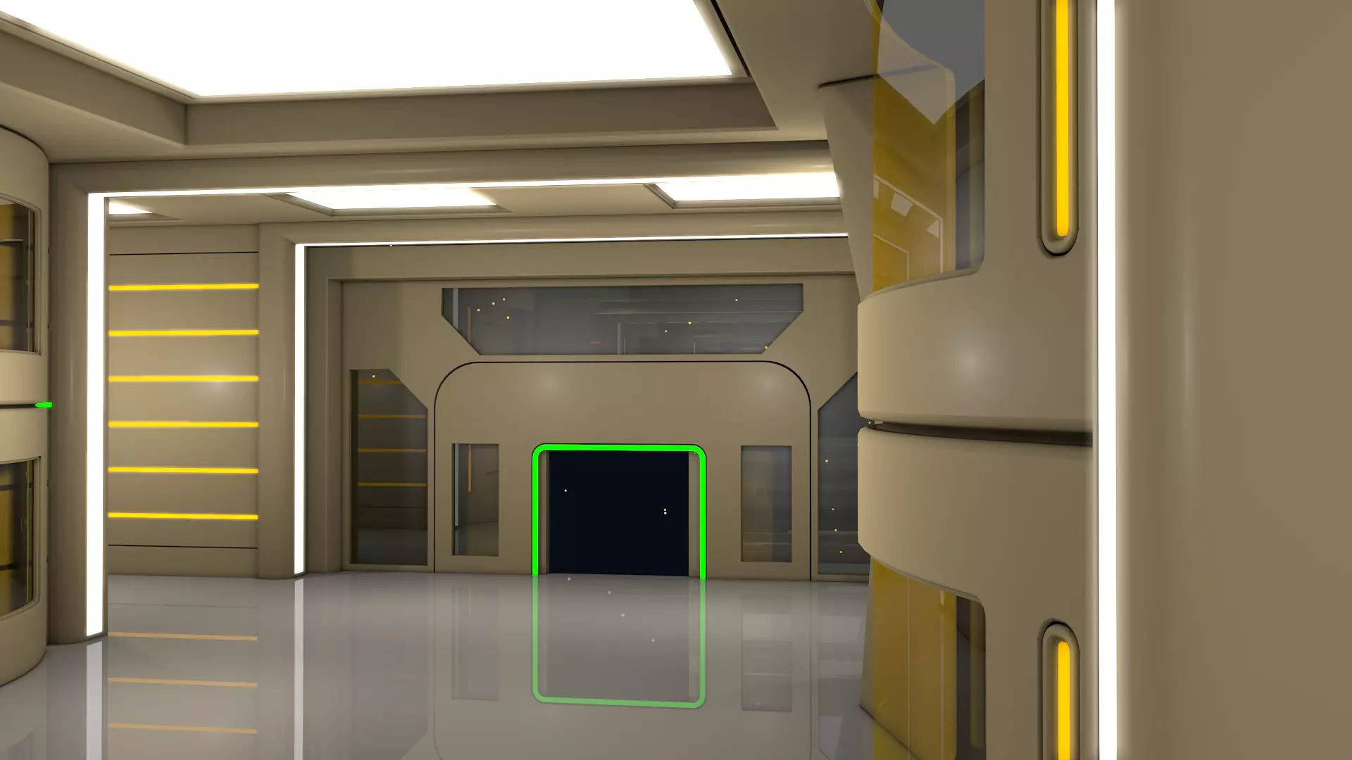 Sci Fi Interior Walkway 3D model_8