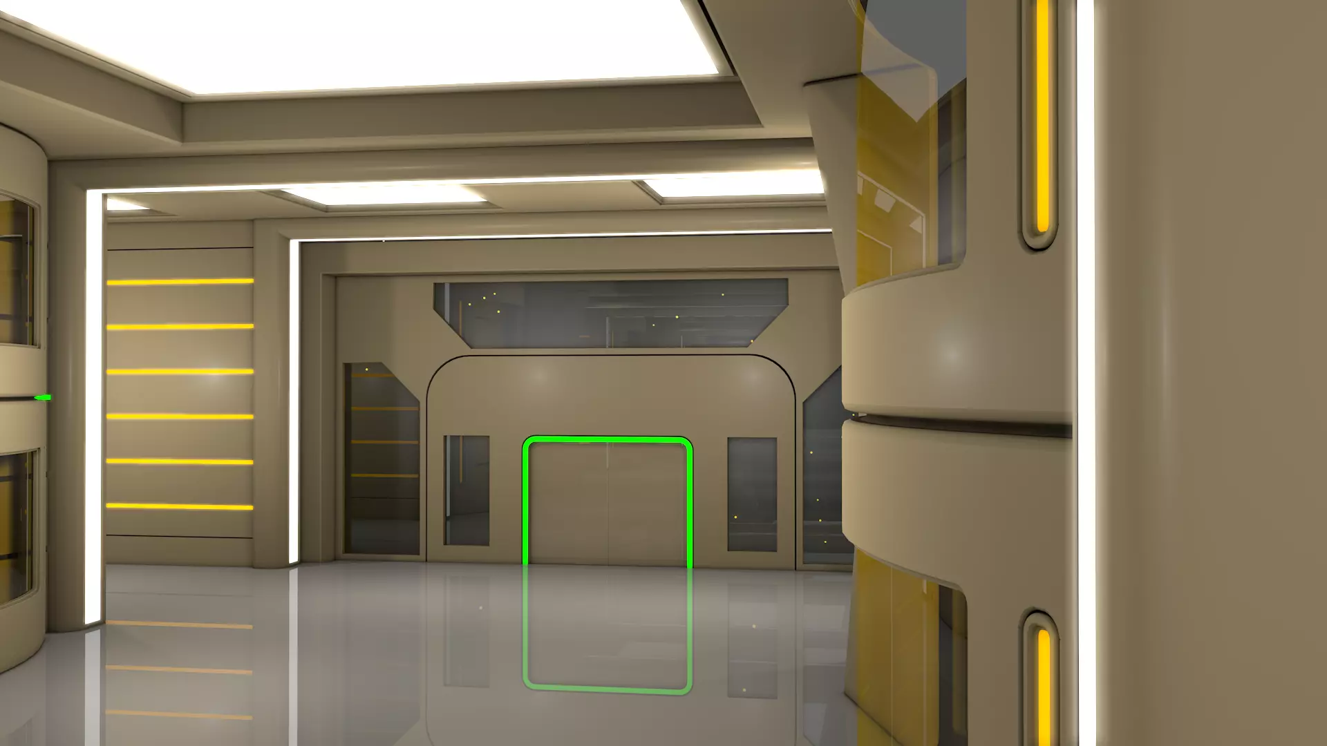 Sci Fi Interior Walkway 3D model_9