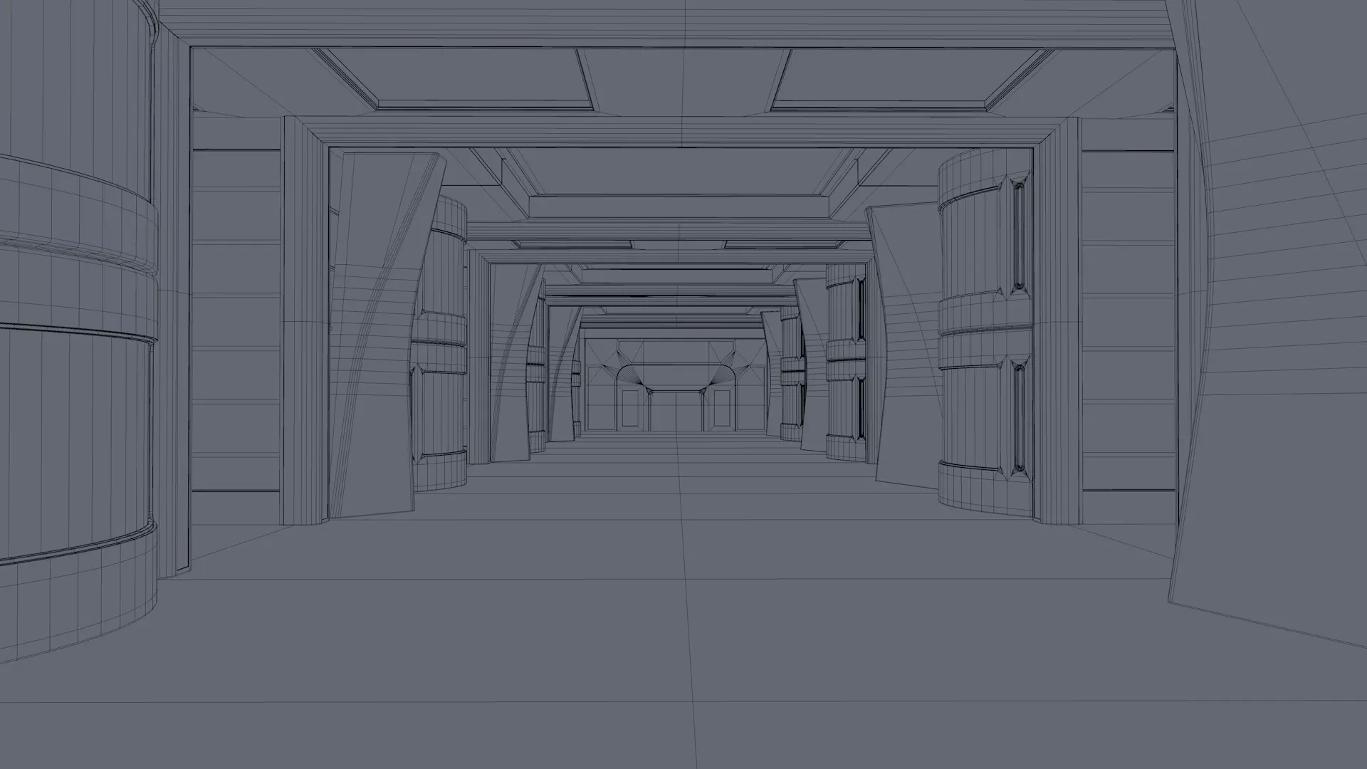 Sci Fi Interior Walkway 3D model_12