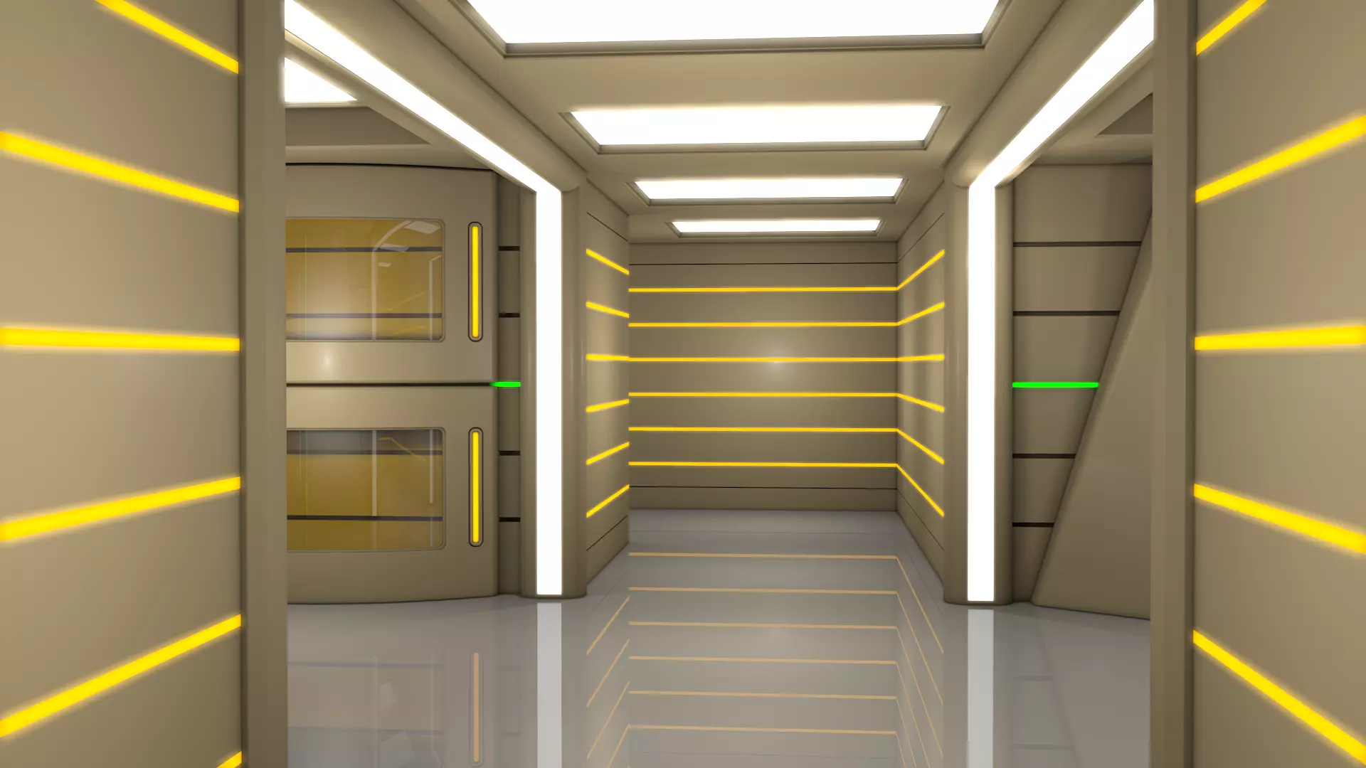 Sci Fi Interior Walkway 3D model_5