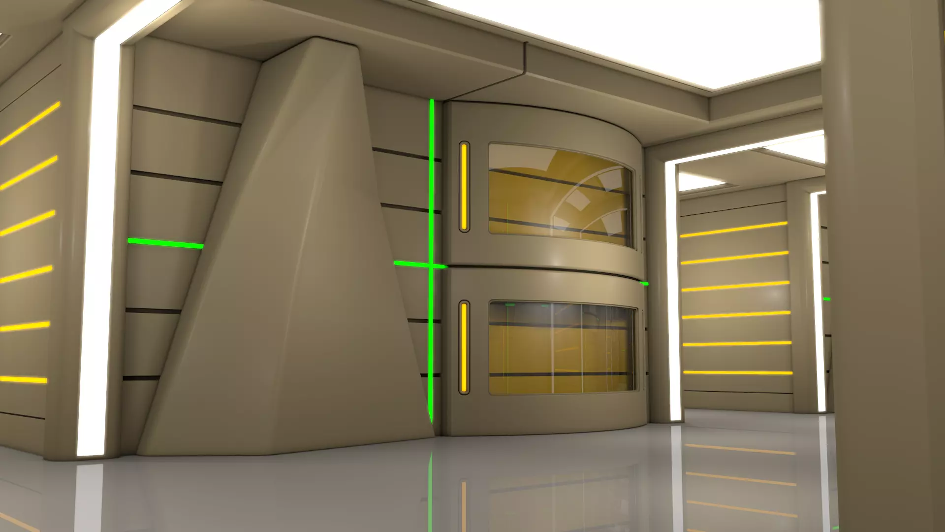 Sci Fi Interior Walkway 3D model_4
