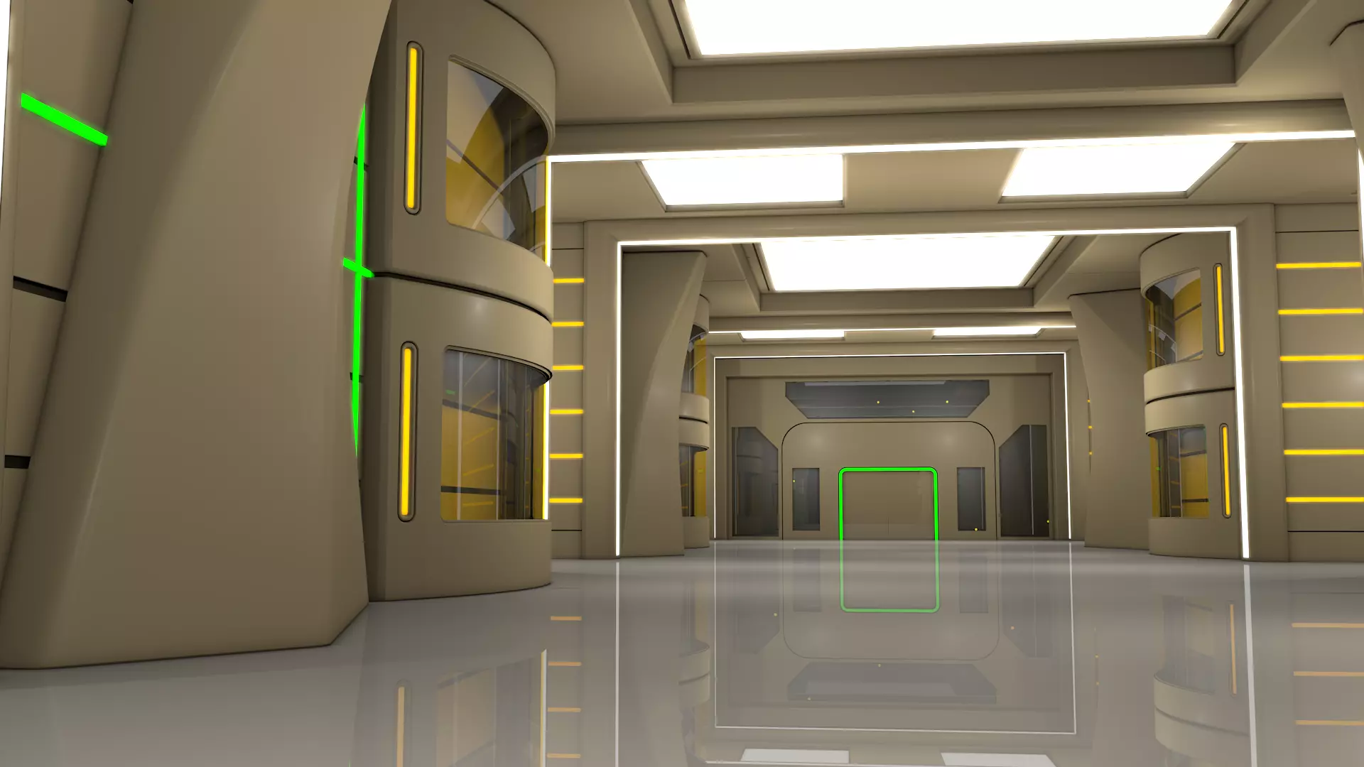Sci Fi Interior Walkway 3D model_6