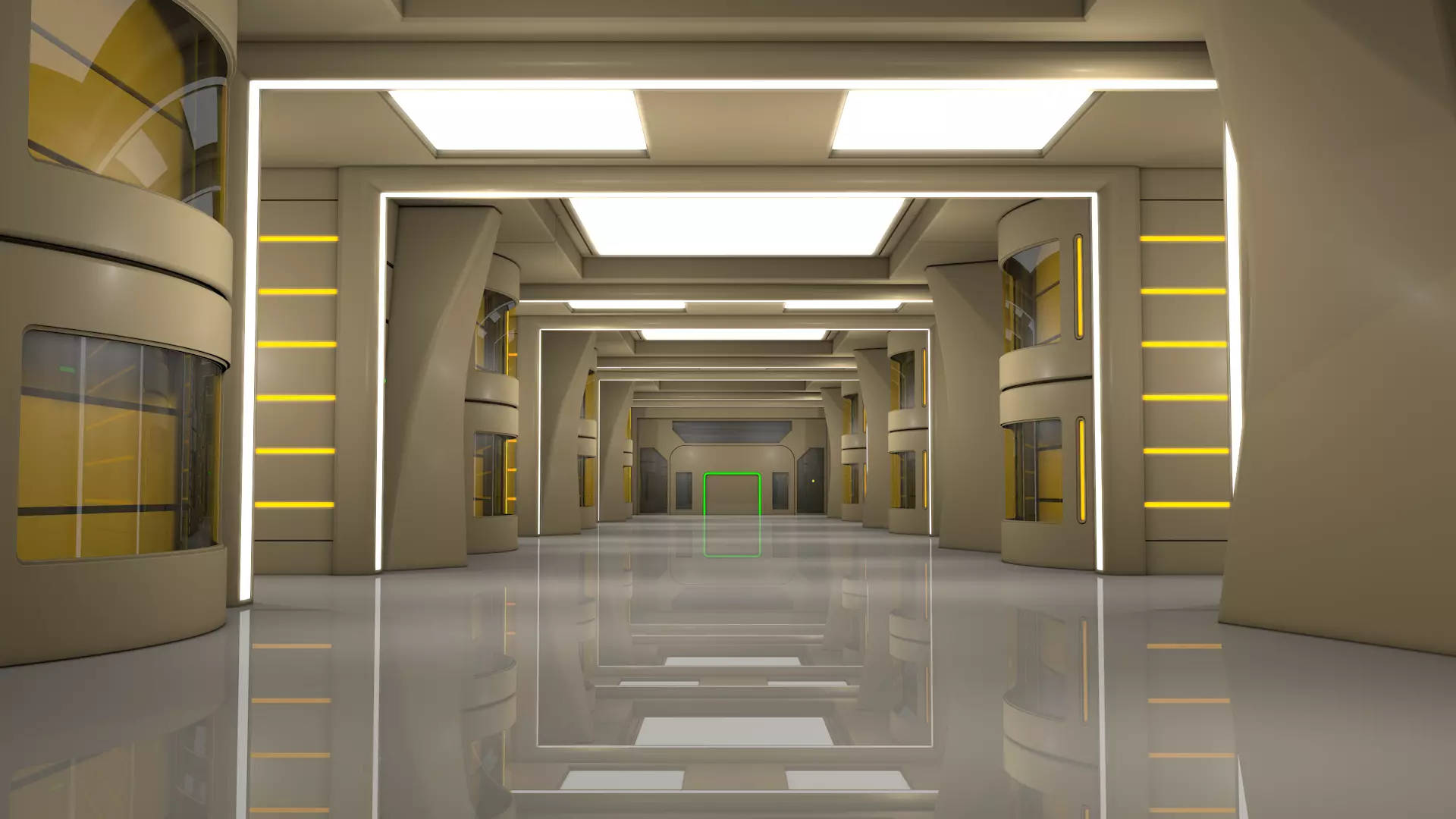 Sci Fi Interior Walkway 3D model_0