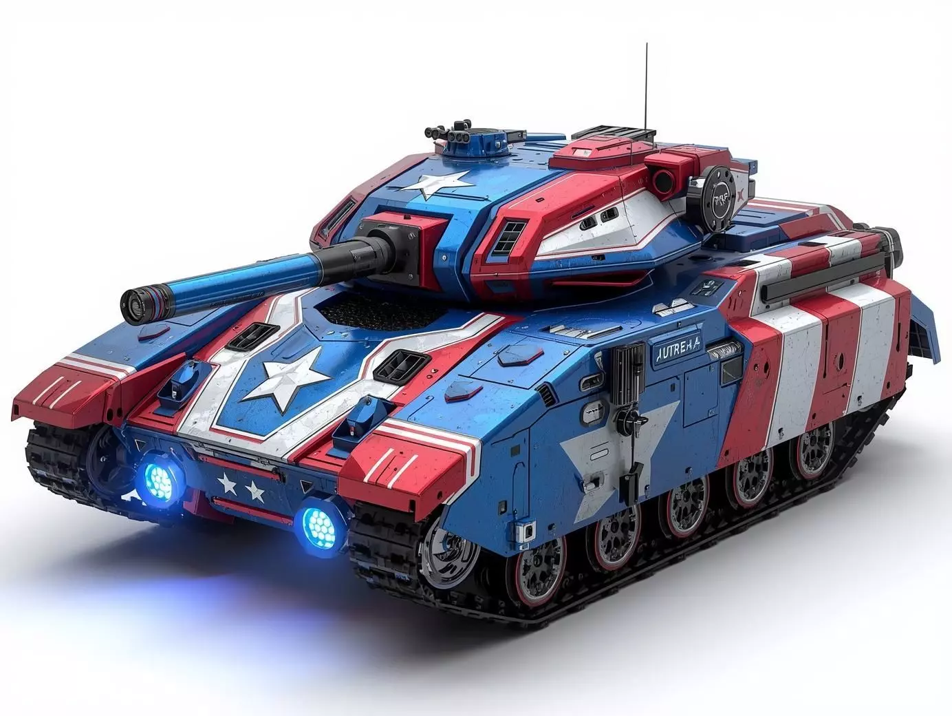 Freedom Strike Tank 3D Model Patriotic War Machine Low-poly 3D model_0