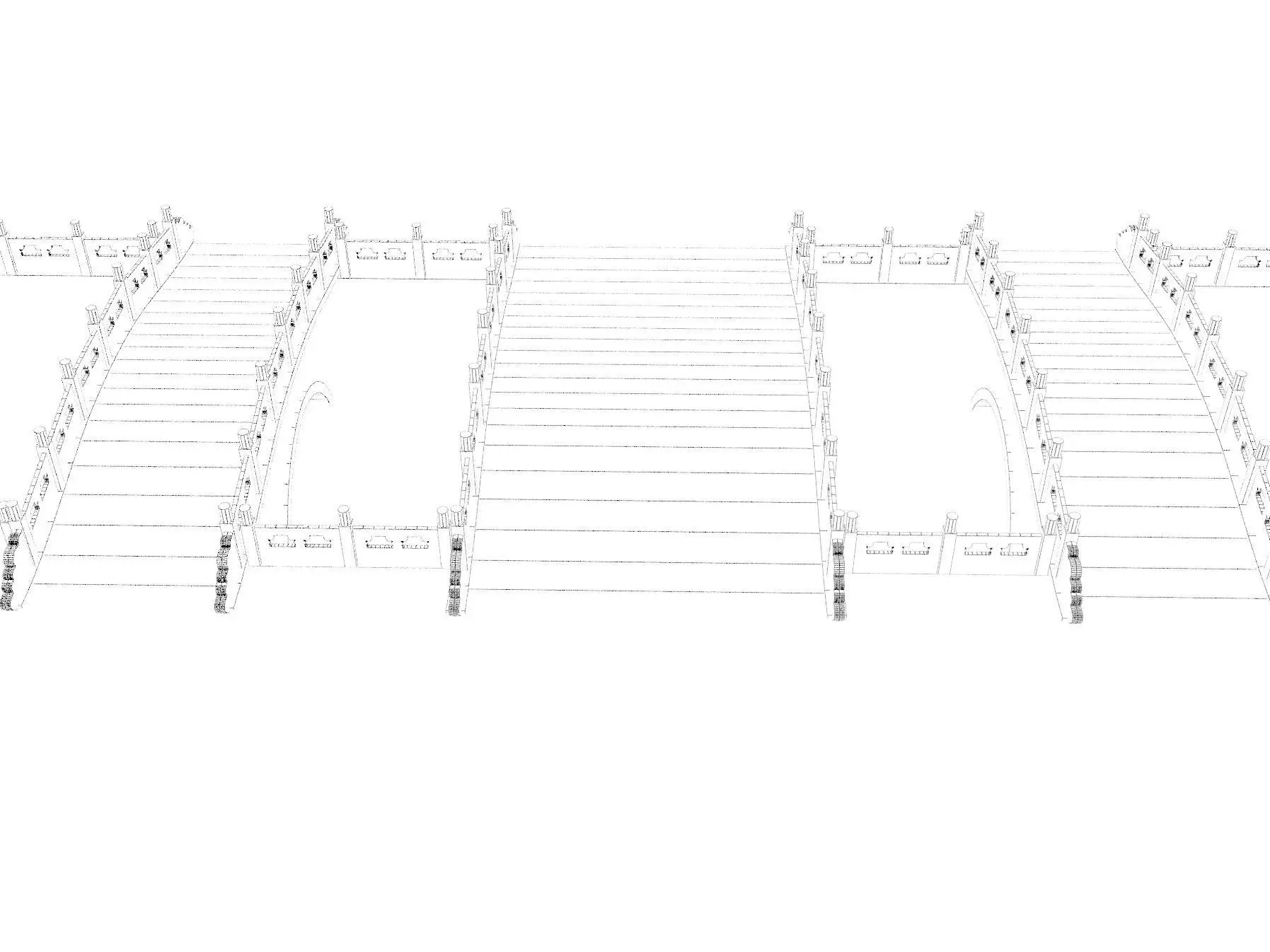 Chinese Stone Arch Bridge Pack 3D model_15