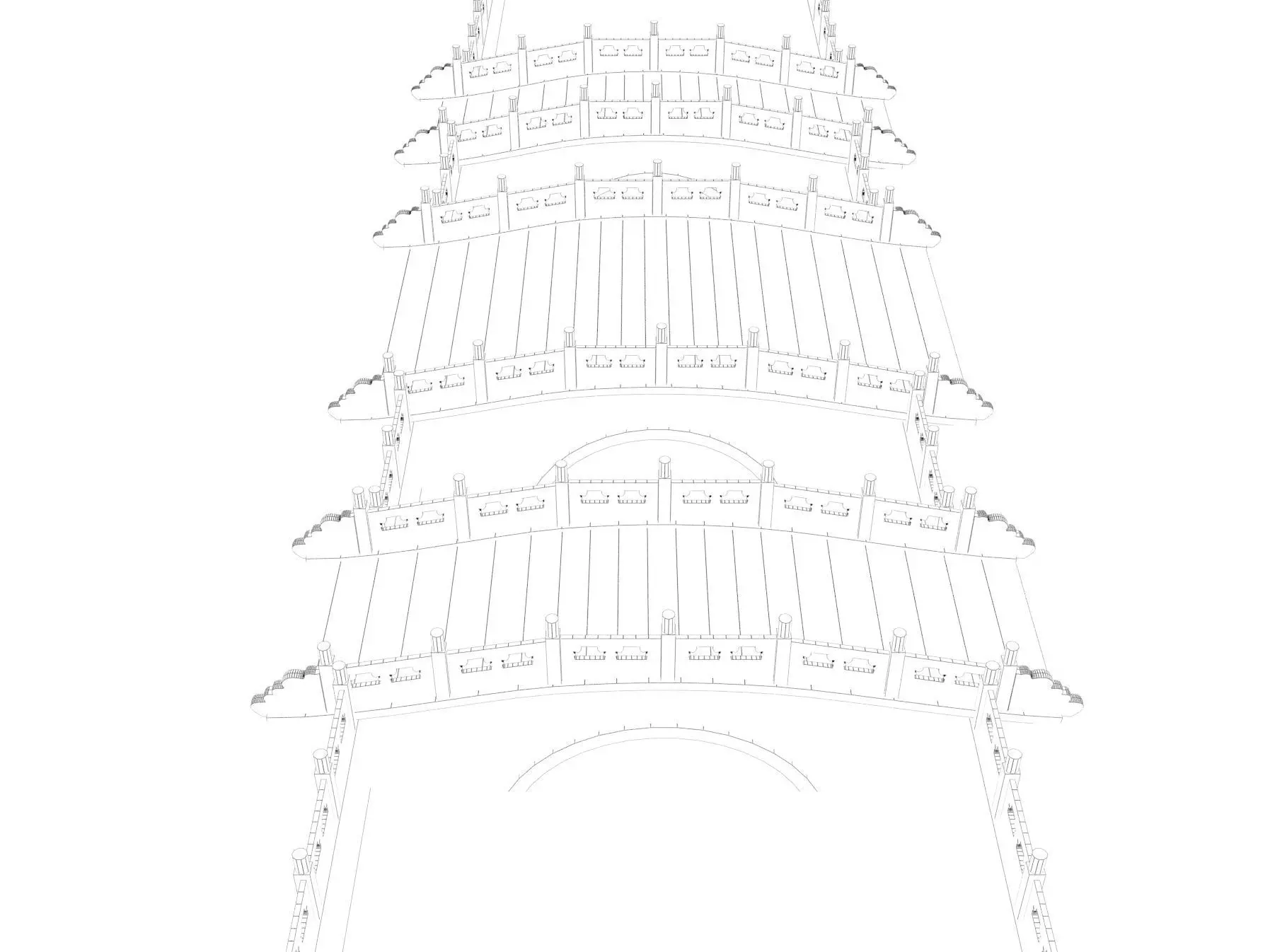 Chinese Stone Arch Bridge Pack 3D model_16