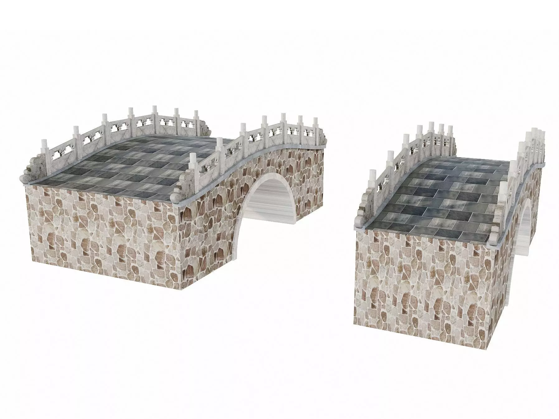 Chinese Stone Arch Bridge Pack 3D model_1