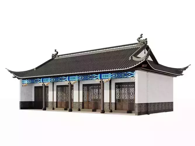 Chinese Temple Hall Pavilion