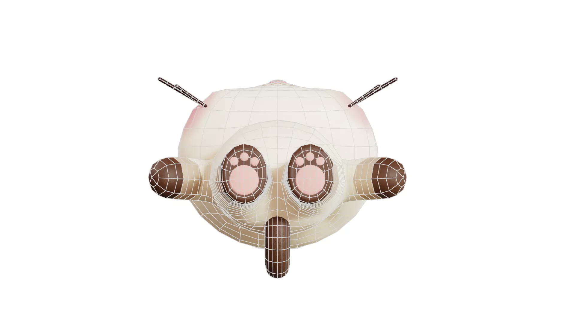 Cat Character Rigged Animated Siamese Chibi Kawaii Low-poly 3D model_10