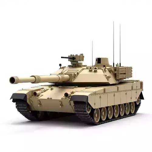 Modern Main Battle Tank 3D Model Desert Warfare Vehicle Low-poly 3D model