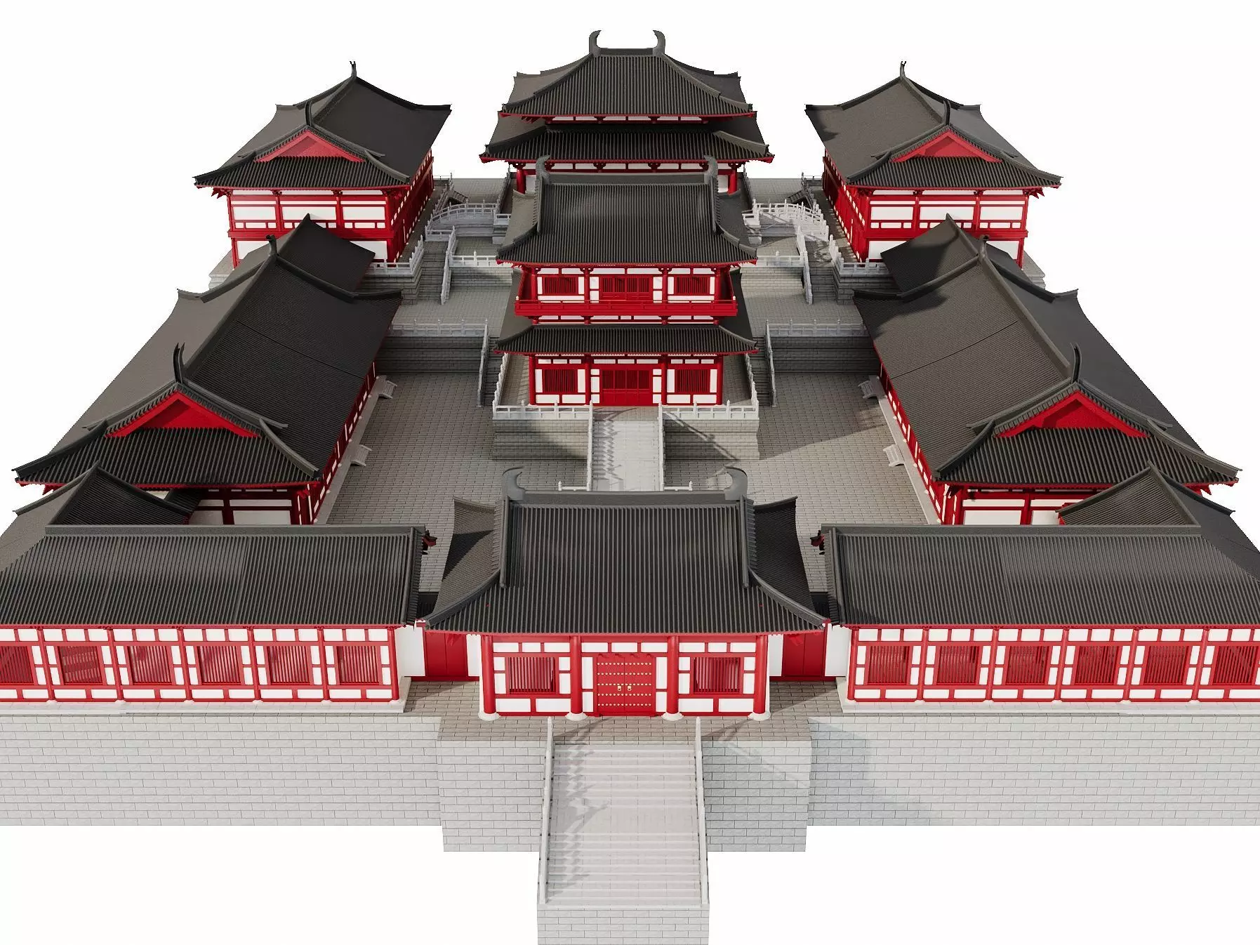 Ancient Japanese Imperial Palace Complex 3D model