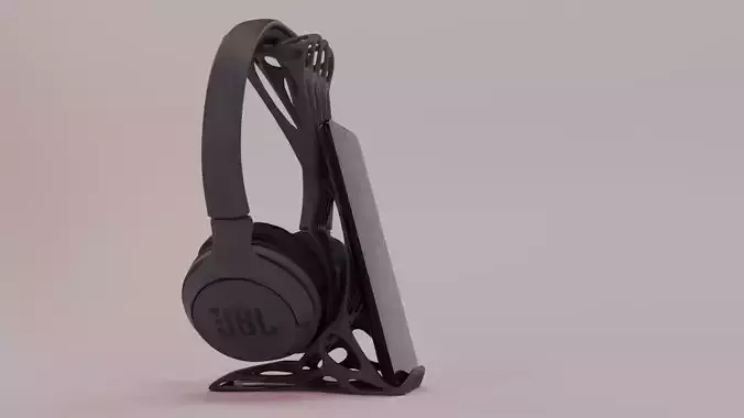 Modern Organic Headphones and Phone stand