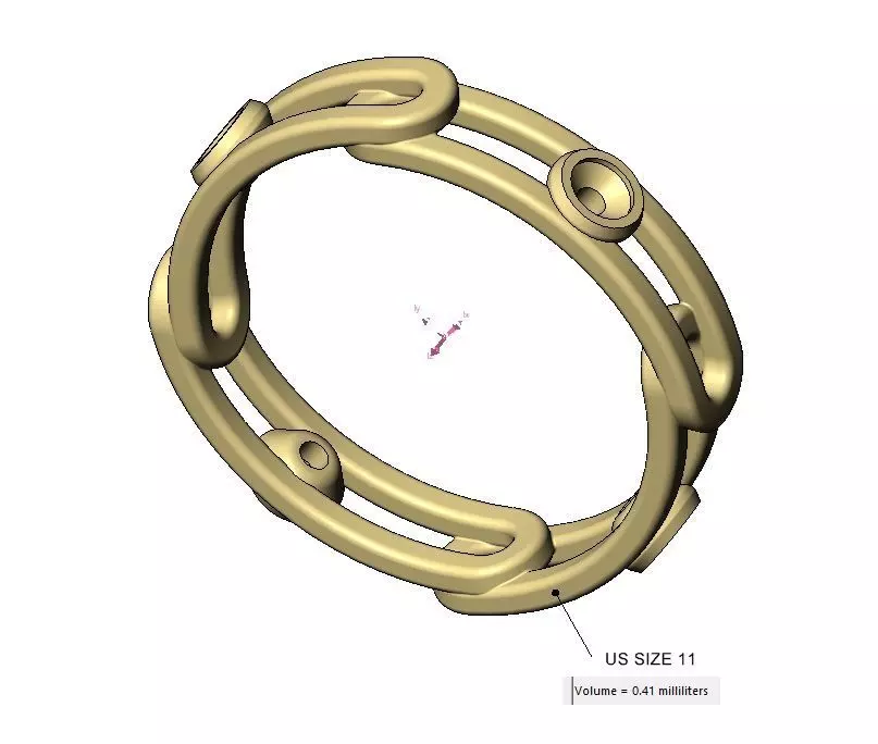 Diamond bezel set paperclip chain link band US sizes 5to11 3D print model_17