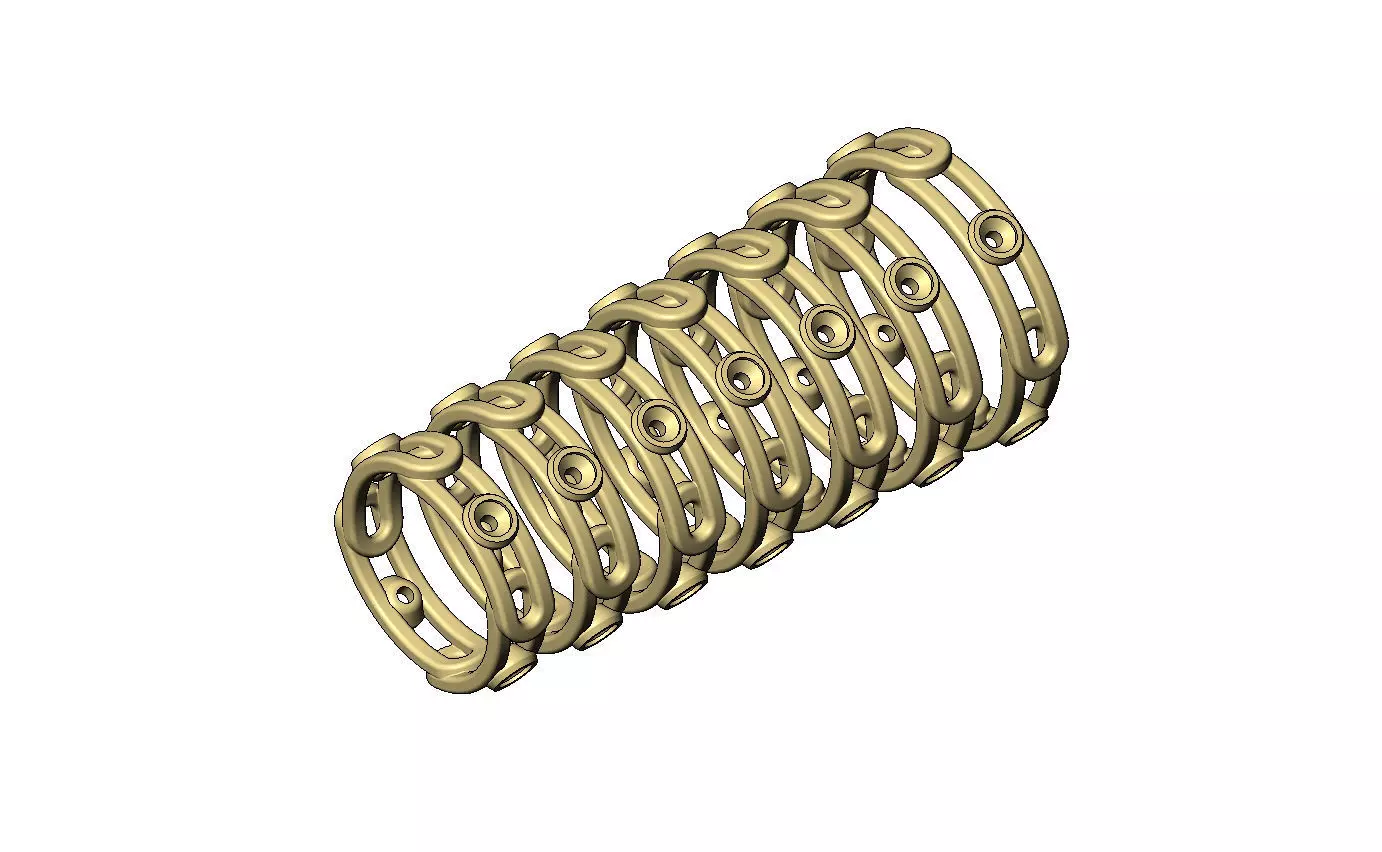 Diamond bezel set paperclip chain link band US sizes 5to11 3D print model_4