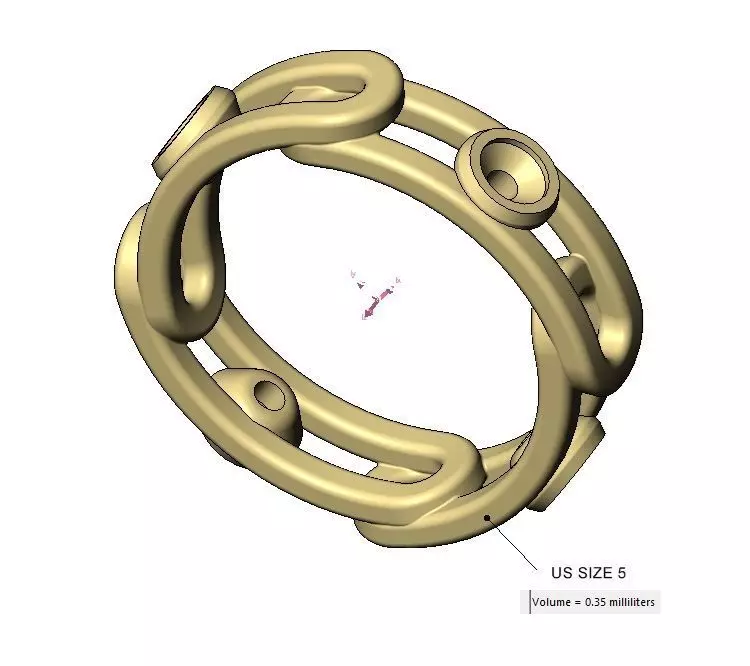 Diamond bezel set paperclip chain link band US sizes 5to11 3D print model_16