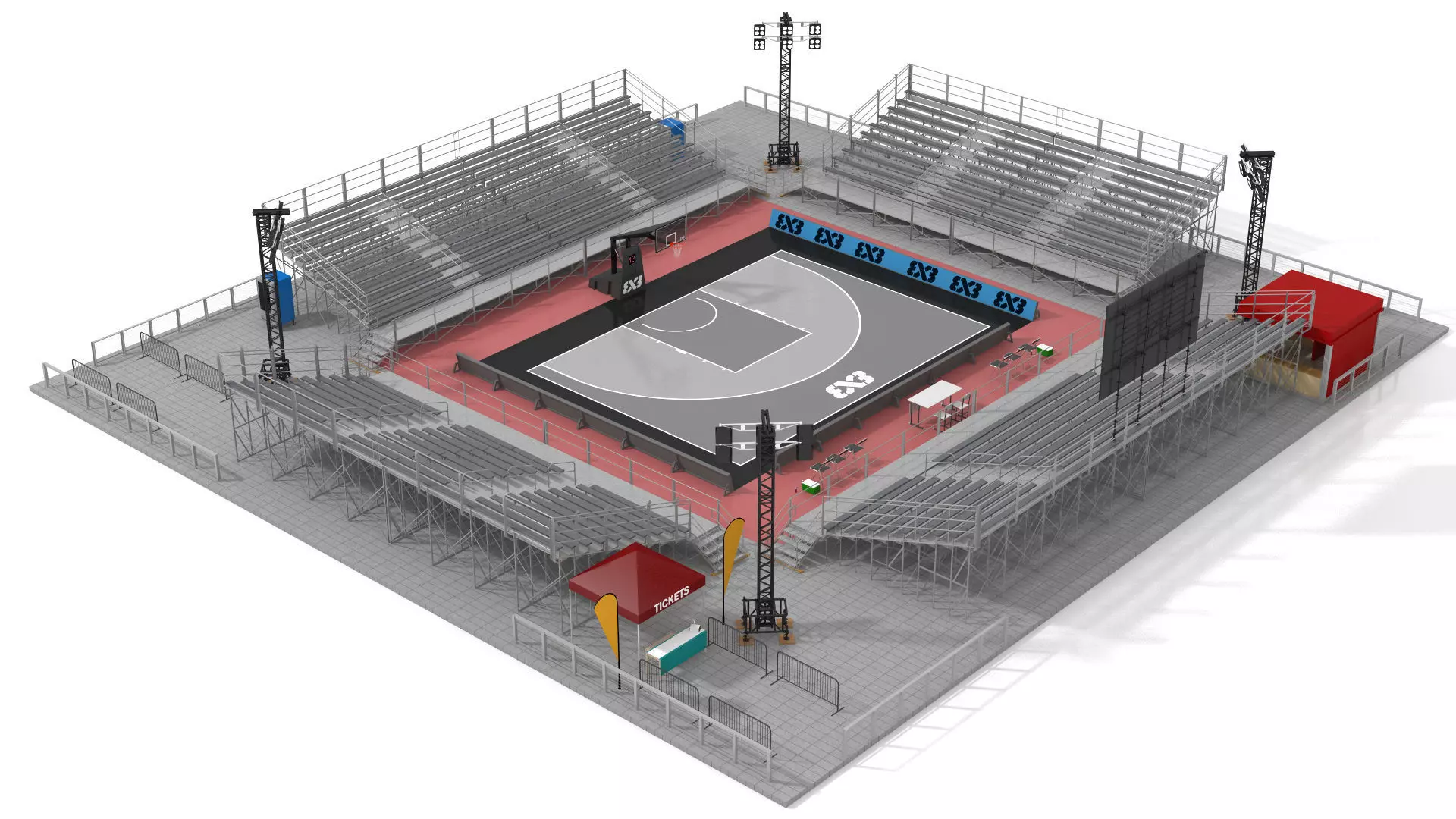 3x3 Basketball Arena 3D model