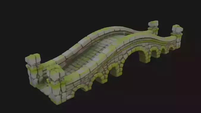 Forest Old Bridge 3d Model