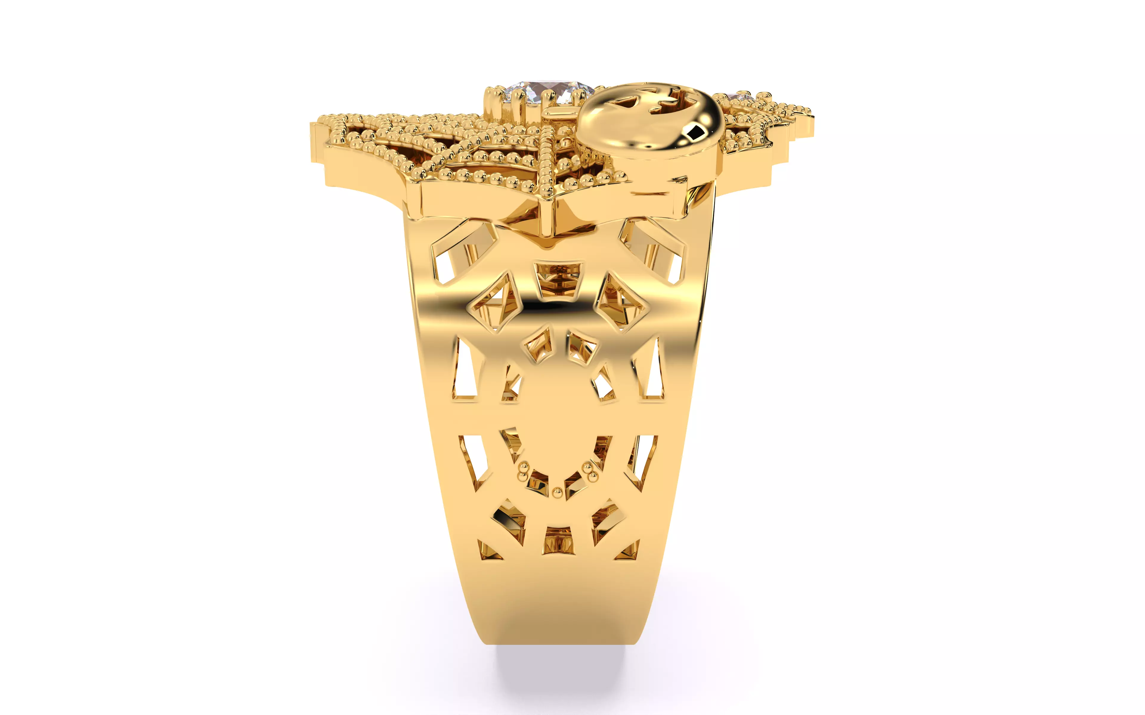 Spider Web Pumpkin Ring 3dm stl renders details 3D print model_19