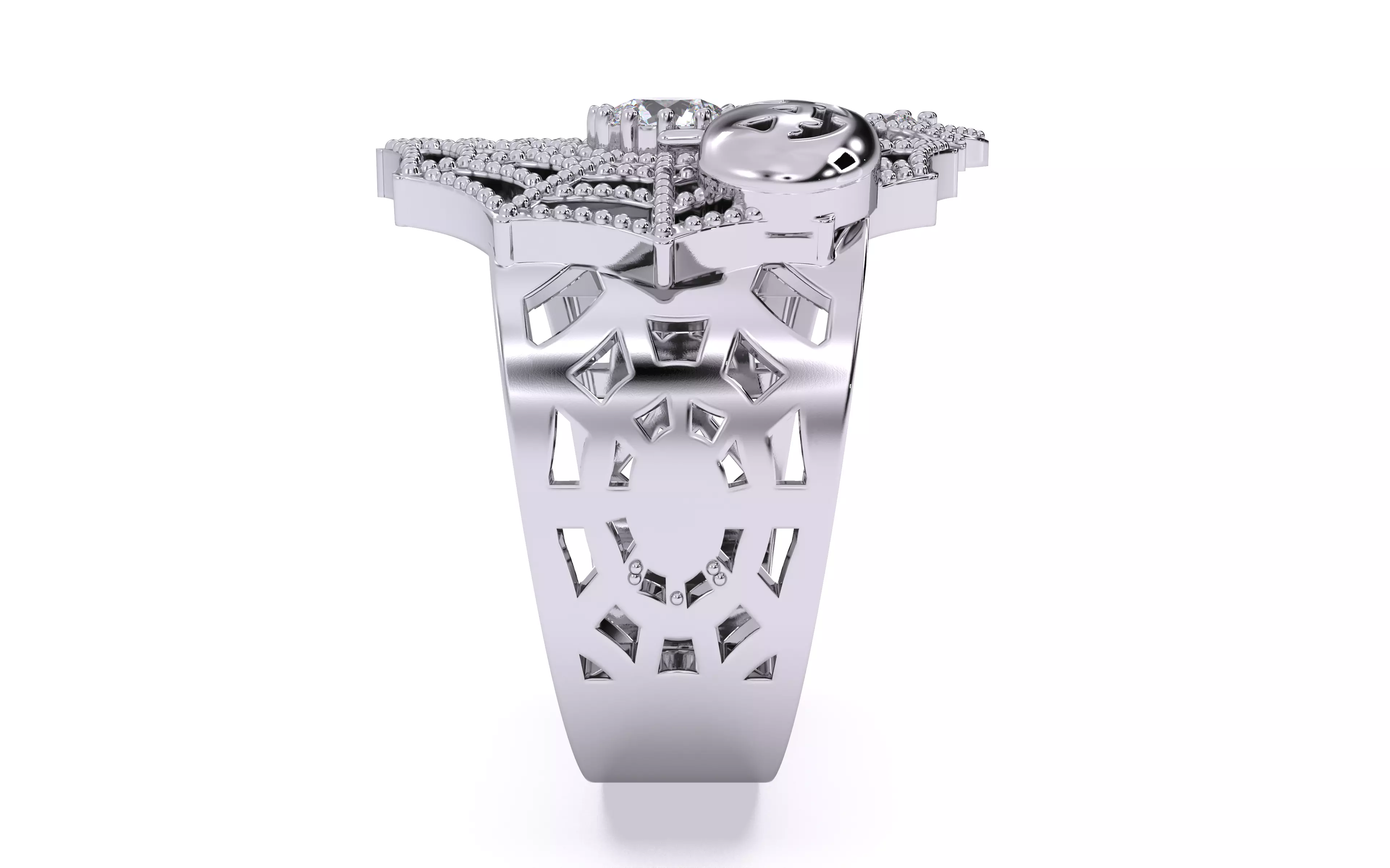 Spider Web Pumpkin Ring 3dm stl renders details 3D print model_16