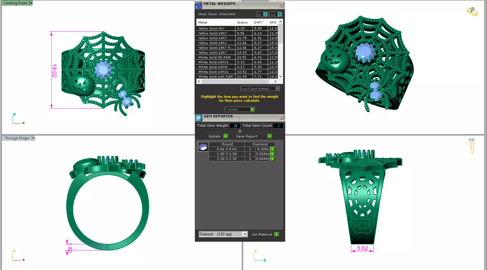Spider Web Pumpkin Ring 3dm stl renders details 3D print model_1